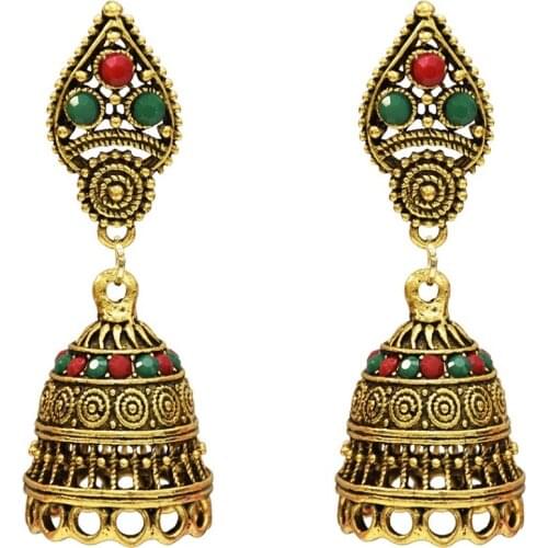 Birdcage Drop Earrings Unique Classic Womens Afghan Flower Crystal Drop Egyptian Turkish Jewelry