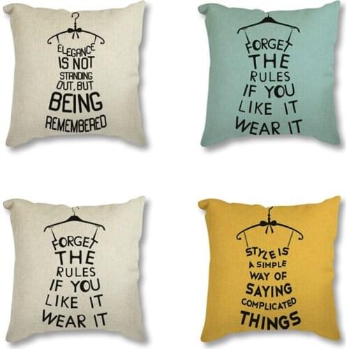 Modern Abstract Motivational Quotes Print Decorative Linen Cotton Cushion Cover for Sofa Car Square Throw Pillow Case 45x45cm