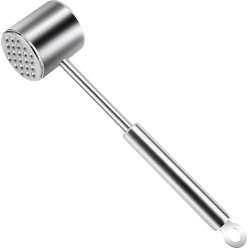 Heavy Duty Meat Hammer Dishwasher Safe Rust-proof 304 Stainless Steel Meat Pounder and Meat Tenderizer for Tenderizing and Pound