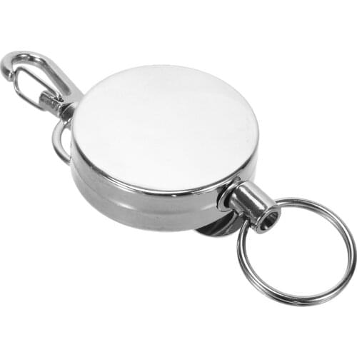 Unisex Elastic Key Chain Shellhard Retractable Recoil Key Chain Metal Ring Belt Clip For Men Women Jewelry Accessories