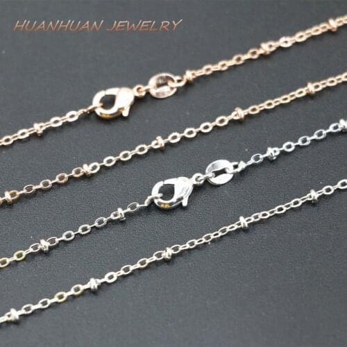 High Quality Rope Chain Copper Stainless Steel Necklace For Women Fashion 1.5mm Round Link Chains Diy Jewelry Gift 18inch B3375