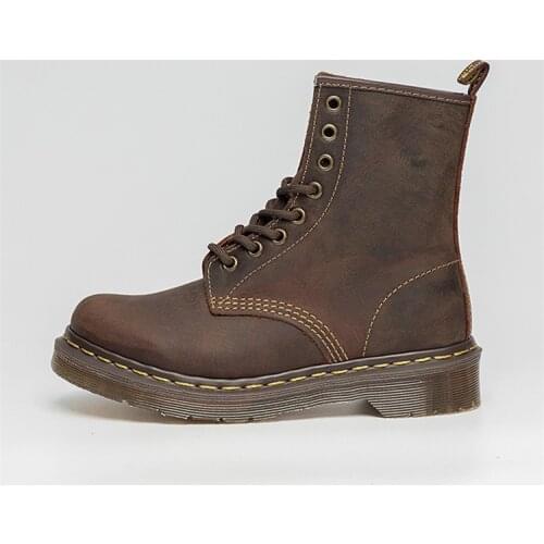 Womens Ankle Boots Platform PU Leather Lace-up Female Footwear Thick Bottom Motorcycle Boots Casual Ladies Shoes Fashion 2021