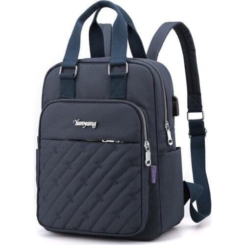 USB Backpack Travel Bag Bookbag Ladies Nylon Backpack Female Bag For Women Charging