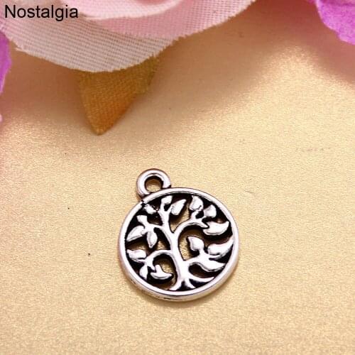 10Pcs Tree Of Life Charm Pendant Wicca Witchcraft Tibetan Jewelry Wholesale Lots 15MM