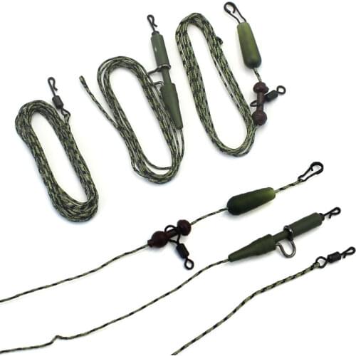 100CM Leadcore Carp Fishing Line Hand-made Ready Tied Hook Links Hair Rig Group Braided Line Lead Clip Carp Fishing Tackle Kit
