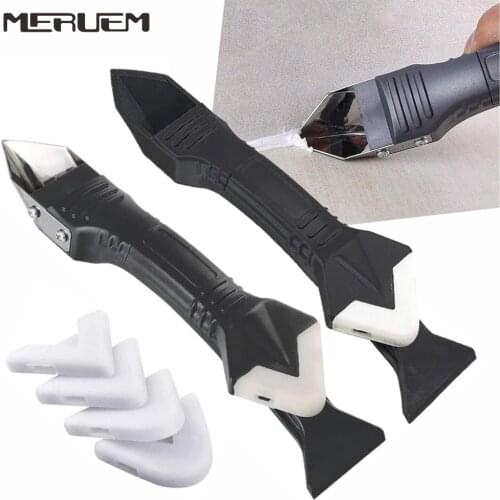 3 in 1 Window Squeegees Silicone Sealant Spreader Spatula Metal Glass Glue Scraper Cement Caulk Removal Tool Removal Hand Tools