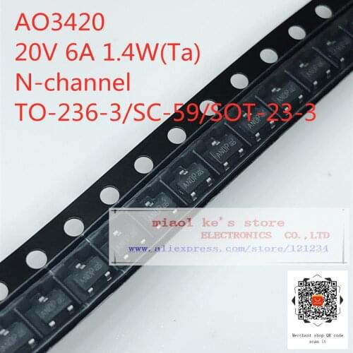 [50pcs] AO3420 AO3422 AO3423 AO3424 AO3434 AO3442 AO3420L AO3422L AO3434A - 100%New MOS field effect transistor