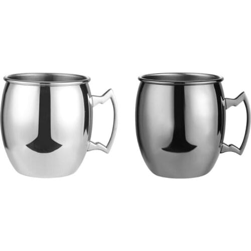 530ml 18 Ounces Moscow Mule Mug Stainless Steel Coffee Cup for Beer Cocktail Drinking Kitchen Bar Party Supplies