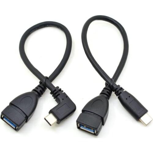 Type C to USB 3.0 Female Adapter,90 Degree USB 3.1 to USB Female OTG Cord for Macbook Pro, Samsung Note 8, Dell XPS 15, etc