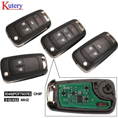 Kutery Car Remote control Alarm Key for Chevrolet Cruze Epica Lova Camaro Impala 2/3/4 Button 315Mhz/433Mhz ID46 PCF7931E Chip