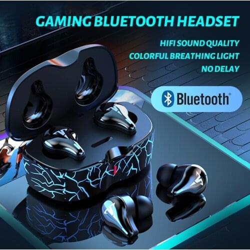 Wireless bluetooth 5.1 gaming Earphones 65ms Low Latency Game Headsets 8D Stereo Dynamic Music Earbuds IPX6 Waterproof With Mic