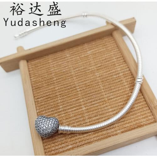 925 Sterling Silver Moments Bright Love and Snake-shaped Bracelet (inlaid with Cubic Zirconia) High-quality Jewelry Wholesale
