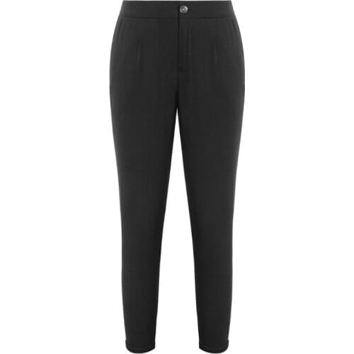 Women Plus Size Summer Thin High Waist Harem Pants Button Zipper Office Lady Black Pencil Work Trousers Slim Fit Tapered Streetw