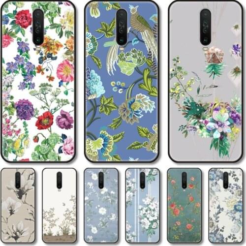 Flowers and plants Phone Case For XiaoMi Redmi Note 10S 9S 8 7 6 T Pro Black Cover Silicone Back TPU