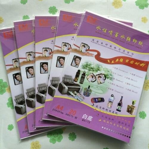 A4 size (100 sheets/lot) white color inkjet water slide decal transfer printing paper for model