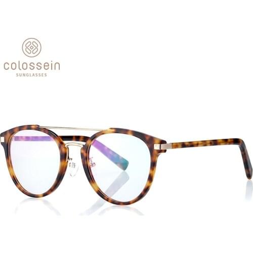 COLOSSEIN Glasses Women Classic Frame Summer Vintage Half Frame For Men Clear Lens Fashion Style okulary Eyewear