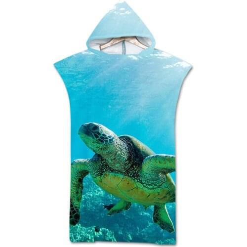 Summer Holiday Microfiber Bath Beach Towel with Hood Hooded Robe Poncho Towel for Swimming Beach Surf Man Woman Bathrobe Wetsuit