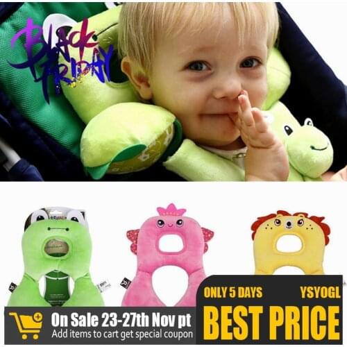 Cute Cartoon Car Seat Headrest Pillow Kids Children Neck Pillow Protector U-Shaped Head Support Cushion Aircraft Travel Portable