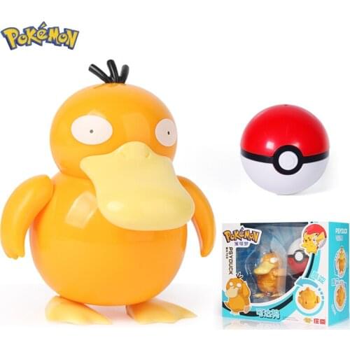 Pokemon Psyduck Set Toy Poke Ball Manual Transforming Robot Pokemon Baby Psyduck Pikachu Anime Action Figure Doll Kids Gift