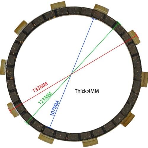 Set of 5 Pcs Motorcycle Clutch Friction Discs 4mm Thick Replacement for Yamaha AS2 AT1 125 AT1M Motorcross CS3 200 CT1 175 DT100