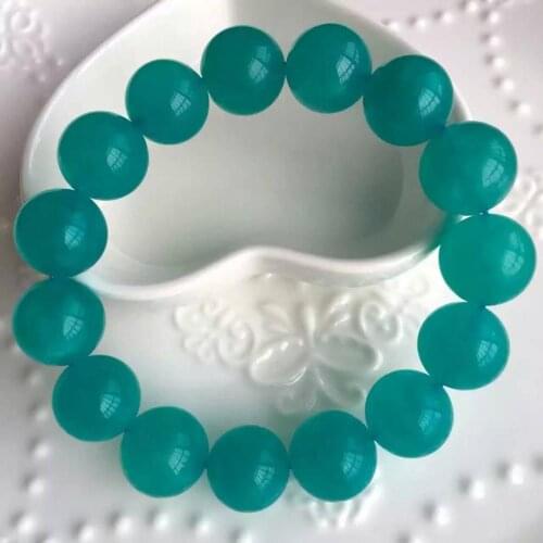 Natural Mozambique Ice Amazonite Gems Round Beads Bracelet 12mm AAAAA