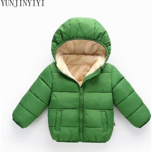 New winter childrens fashion hooded childrens lambskin warm clothing outdoor boys and girls plus velvet jacket