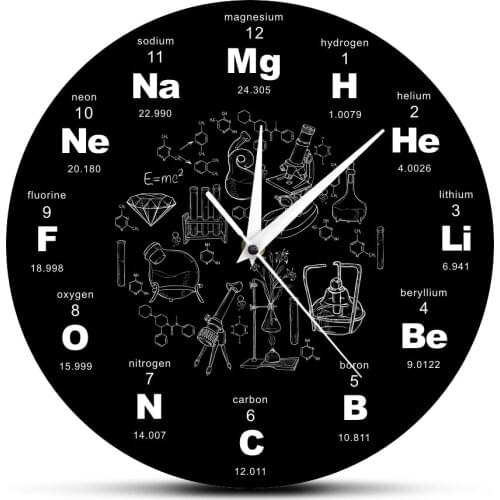Periodic Table Of Elements Wall Art Chemical Symbols Wall Clock Educational ElementaL Display Classroom Clock Teachers Gift