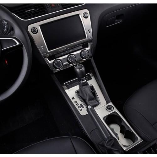 Silver item for Skoda Octavia 2015-2018 Octavia wagon 2017-2018 Interior decoration Gear Glass switch panel decorate frame