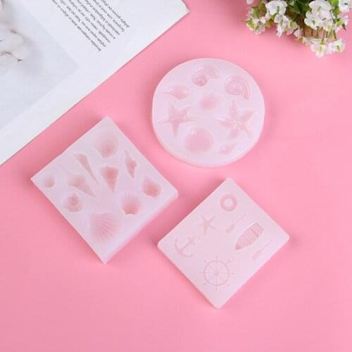 Ocean Wind Starfish Shell Boat Mirror Silicone Decorative Molds Pastry and Bakery Accessories Cake Chocolate Baking Tool