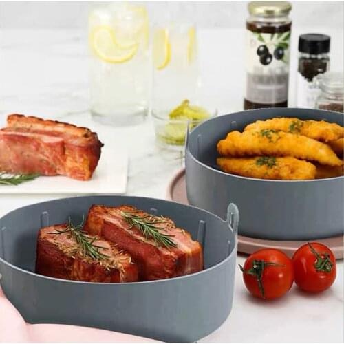 AirFryer Silicone Pot Multifunctional Air Fryers Oven Accessories Bread Fried Chicken Pizza Basket Baking Tray FDA Baking Dishes