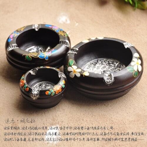 Thailand Retro Wooden Ashtrays Creative Individualized and Popular Fashion Household Solid Wood Cigar Ashtray