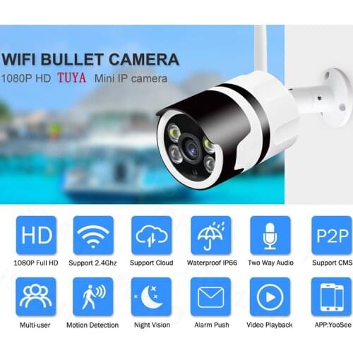 Tuya Intelligent 1080P HD Wireless Surveillance Camera Outdoor Remote Control Night Vision Full-color Camera with Google Alexa