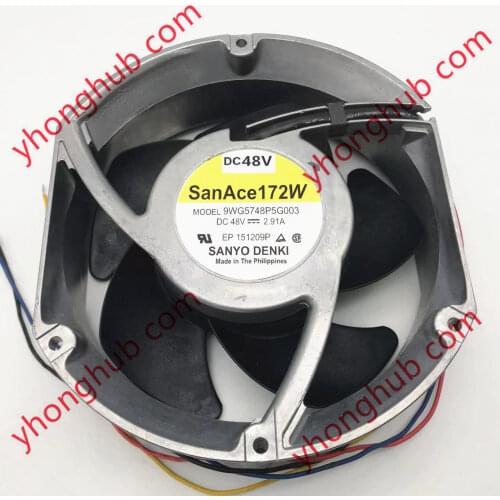 SANYO DENKI 9WG5748P5G003 Server Cooling Fan DC 48V 2.91A 172x172x51mm 4-Wire