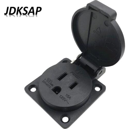 IP44Waterproof Socket15A 125V USMoisture-Proof Dust-Proof Outdoor Wall Socket American Standard Power Industrial Waterproof Plug