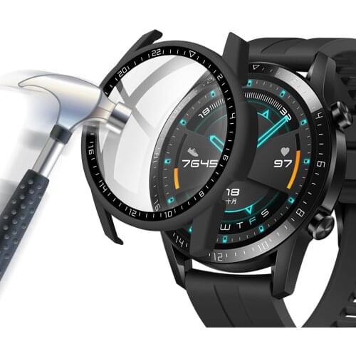 Tempered Glass Cover PC Dial Scale Protective Case For Huawei Watch GT 2 46mm Shell Screen Protector Smart Watch Accessories