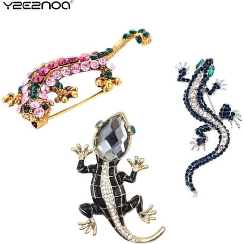 Crystal Lizard Brooches For Women Cute Fashion Animal Pins Fashion Style Shining Jewelry Kids Accessories Good Gift
