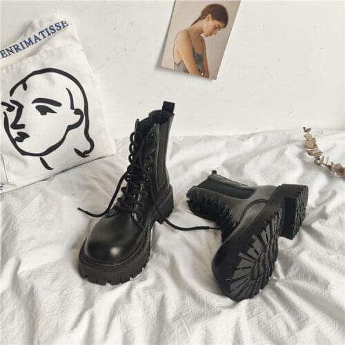 Women Boots Pu Leather Women White Ankle Boots Motorcycle Boots Female Spring Autumn Winter Shoes Woman Punk Botas Mujer