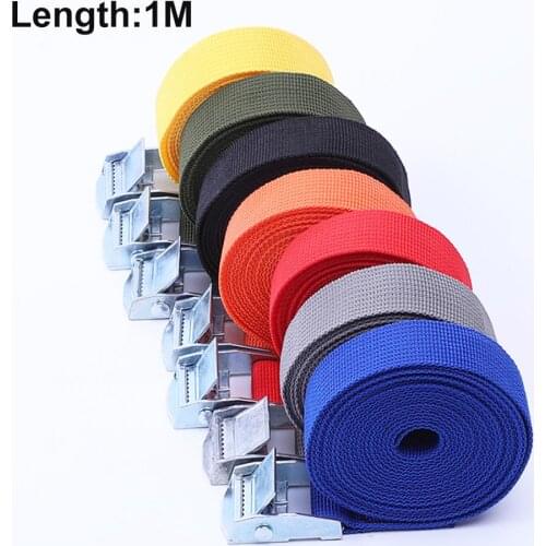 1M Meter Buckle Tie-Down Belt Cargo Strap for Car motorcycle Bike With Metal Buckle Tow Rope Strong Ratchet Belt for Luggage Bag