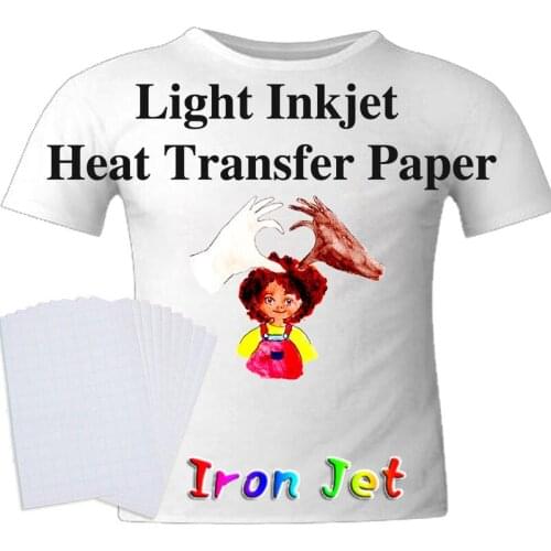 1Pc T-Shirt Printing on Thermal Transfer Paper Light Fabric Fabric Process A4 Heat Transfer Print Paper Light Color Self Paper