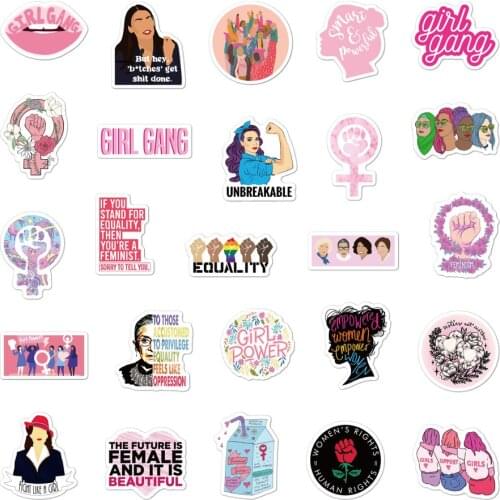 10/50Pcs Feminist Cartoon Forced Girl Stickers No Repeted Suitable for Motorcycle Mobile Phone Laptop Electric Bicycle Decals