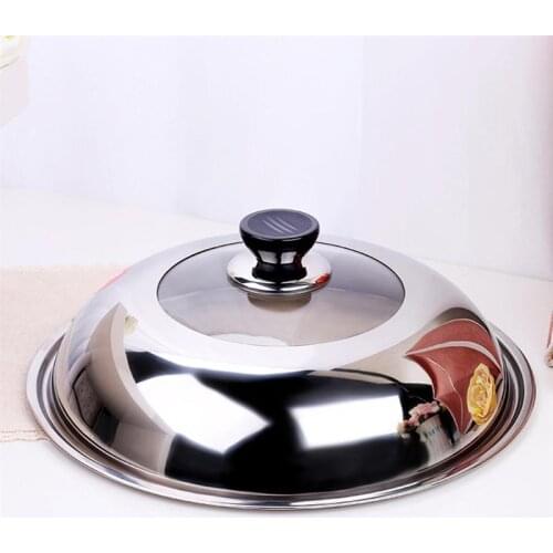 30/34/38CM Stainless Steel Cooking Pot Lid Multifunction Anti Oil Splashing Thicken Pot Cover Protector Wok Cover Kitchen Tool