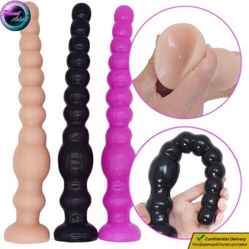 Thin Beads PVC Dildo Masturbator Anal Plug Female Vagina Pussy Gay Prostate Anus Massager Adult Sex Toys for Women Lesbian Men