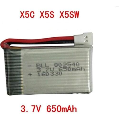 3.7V 650mAh Battery for Syma X5C X5SW X5SC RC Quadcopter Spare Parts