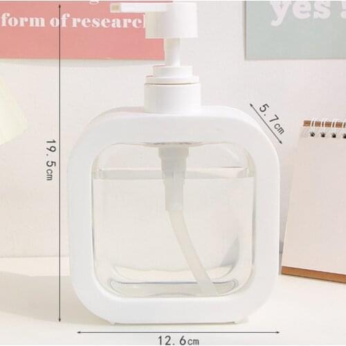 White Soap Dispenser Bottle Hand Bottle Cosmetics Shampoo Body Wash Lotion Bottle Travel Tool 500ML