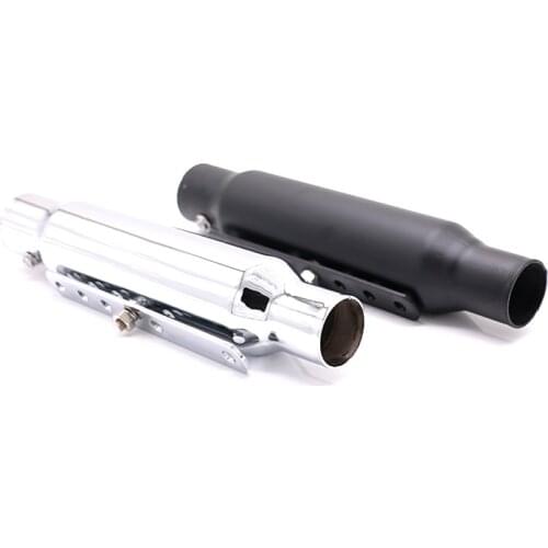 Black/Chrome 12" Shorty Exhaust Muffler Pipe Silencer For Harley Cafe Racer Old School Bobber Touring Dirt bike Motorcycle