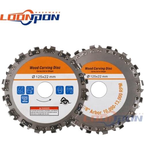 100/125mm Wood Carving Disc Angle Grinder Chain Disc 14/16/20Teeth For Wood Plastic Hard Rubber Cutting Disc 1pc