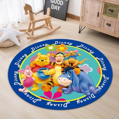 Disney 100cm Round Rugs Baby Play Mat Large Polyester Anti-slip Cartoon Animal Baby Floor Mat Kids Room Carpet