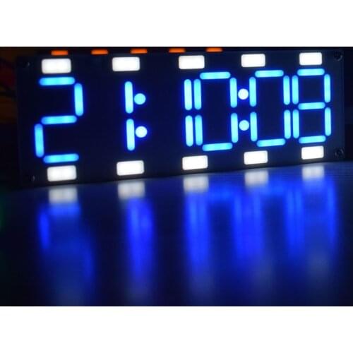 DIY Large Screen 6 Digit Two-Color LED Clock Kit Touch Control w Temp/Date/Week #0615