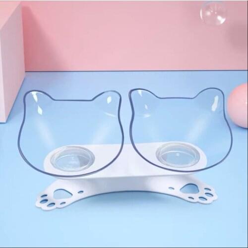 Double Cat Bowl Dog Bowl With Stand Pet Feeding Cat Water Bowl For Cats Food Pet Bowls For Dogs Feeder Home Cat Bowl
