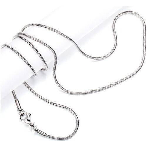 Factory price 100pcs/Bag 18''-24'' Stainless Steel thin 1.6mm Round snake chain Necklace wholesale